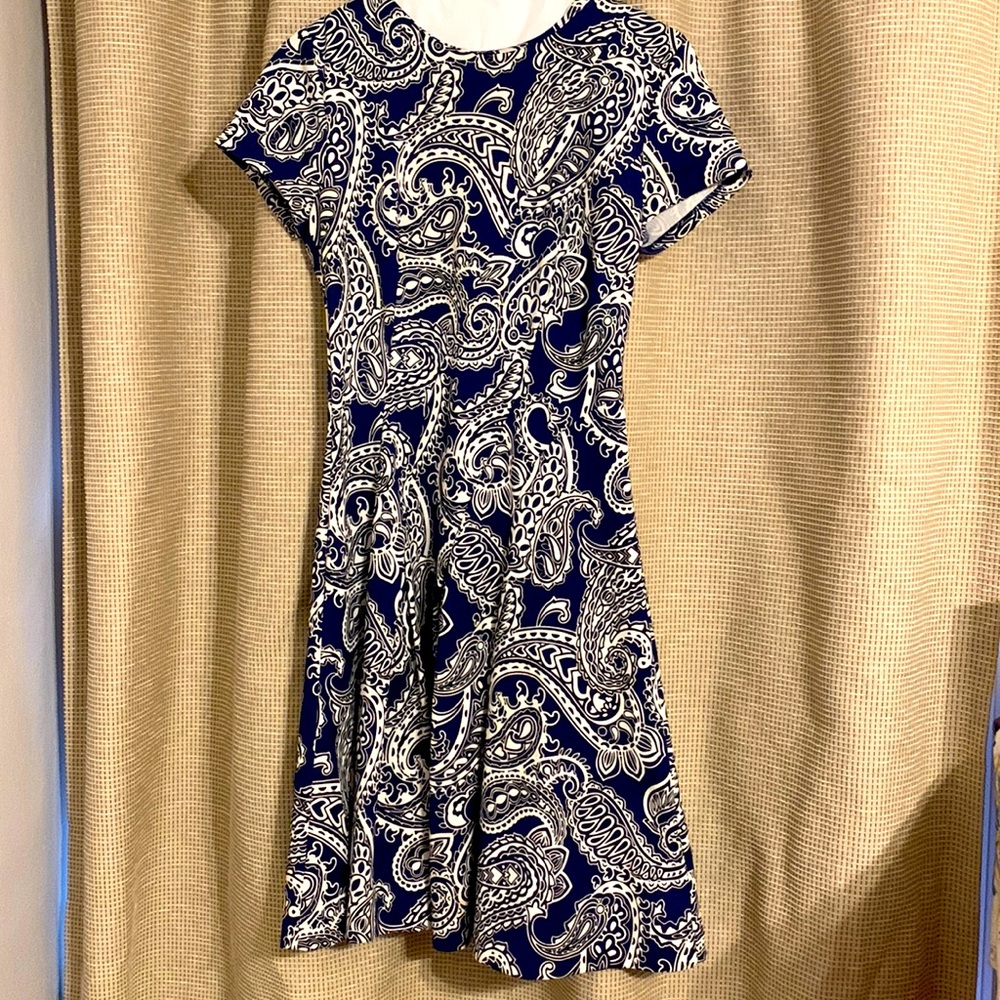 Michael Kors paisley blue flare dress